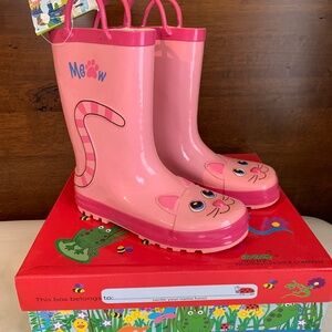 Western Chief NEW Pink Kitty Rain Boots Size 2